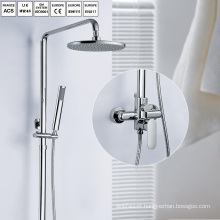 Brass bathroom chrome head rain shower set